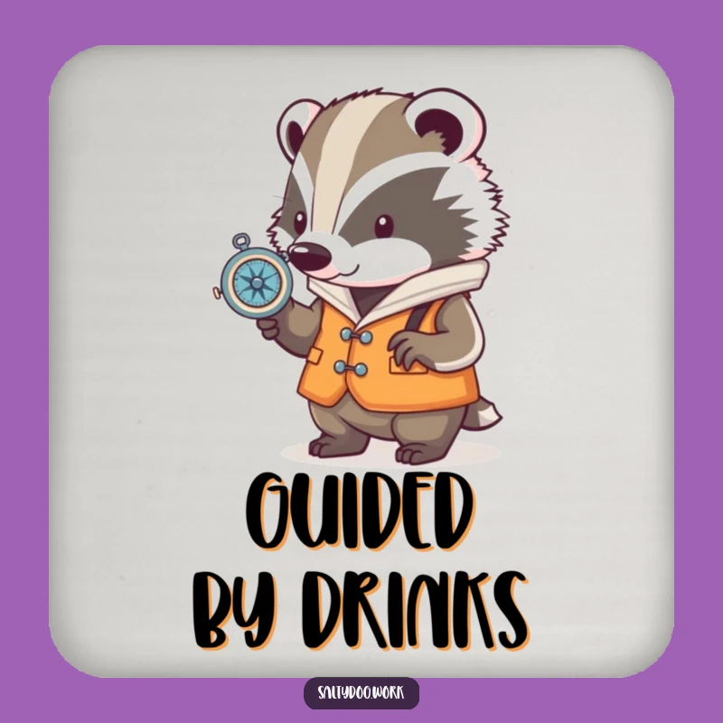 Funny Badger Nautical Coaster: Explorer's Drink Protector Gift