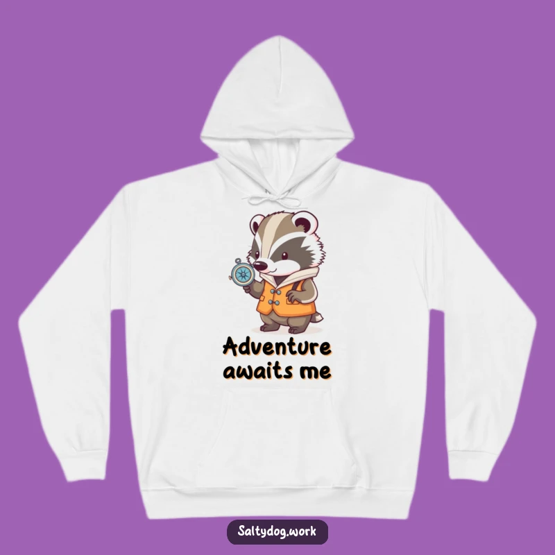 Funny Badger Nautical Hoodie: Cozy Explorer Comfort Gift