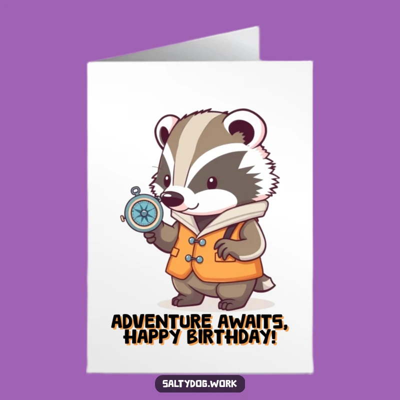 Free Printable Birthday Card: Badger Nautical Adventure Funny Downloadable Gift