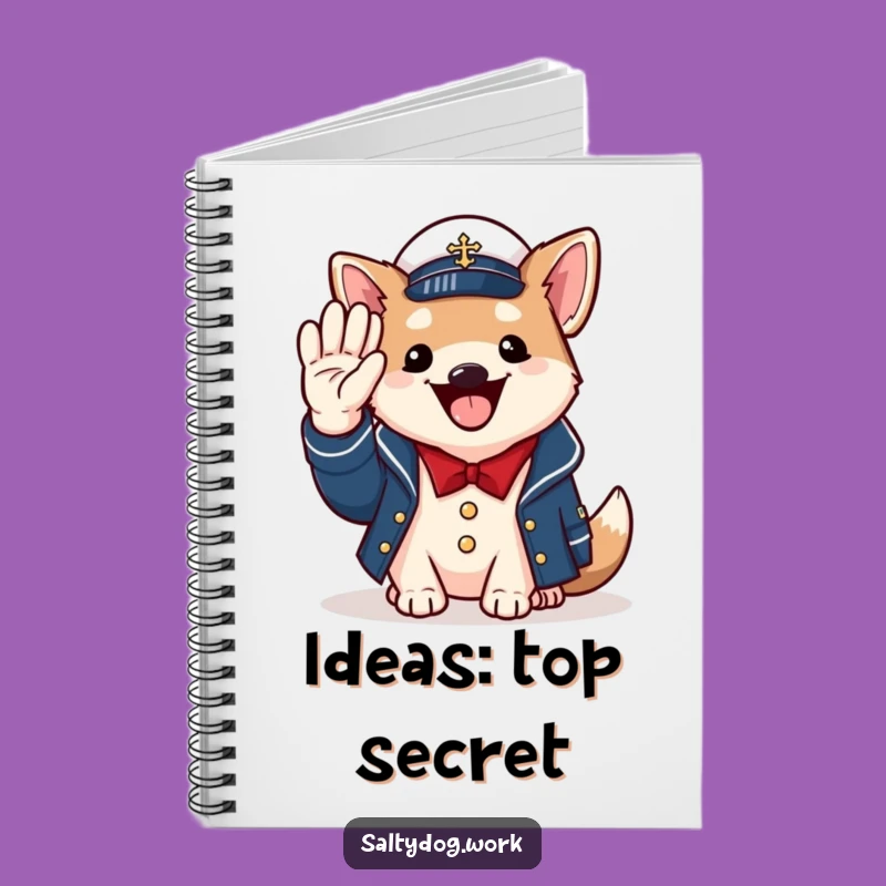 Funny Naval Dog Notebook: Jot Down Ideas with a Saluting Pup
